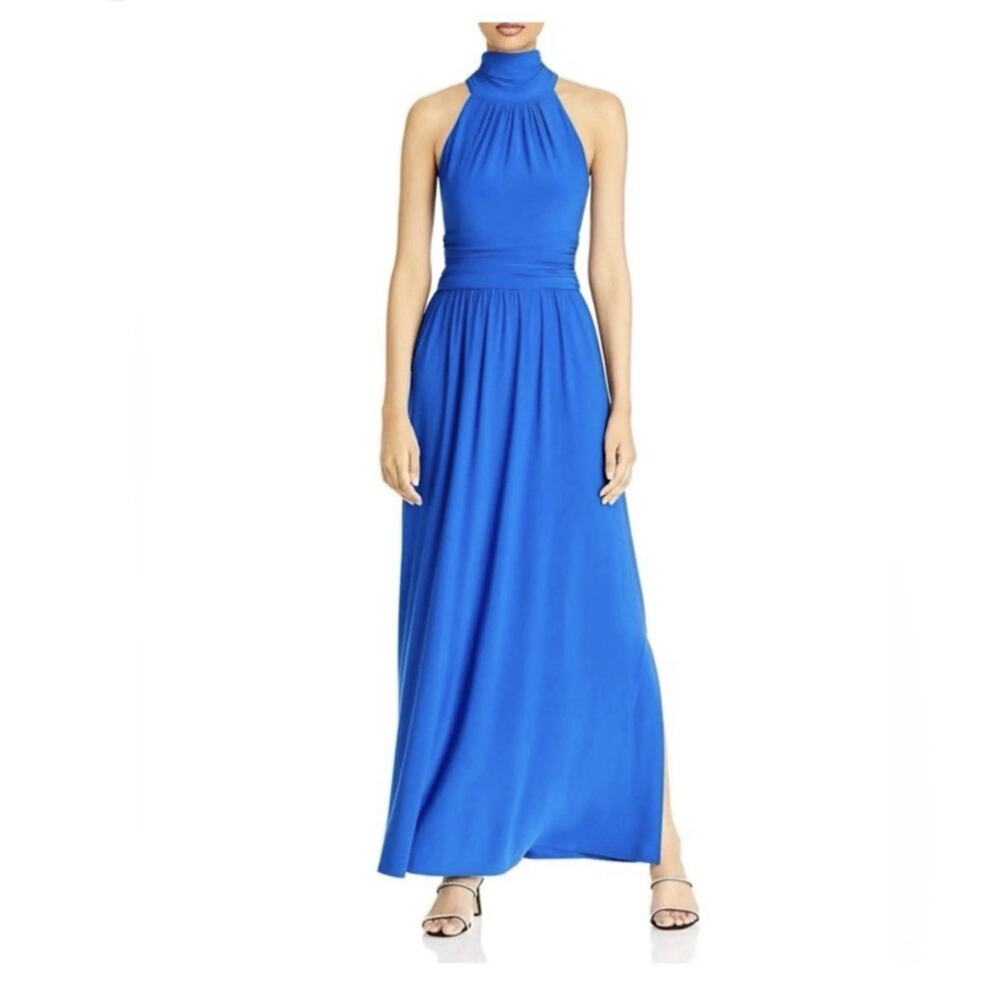Eliza J High Neck Sleeveless Maxi Gown Dress Cobalt Blue Women’s Sz 14 Wedding